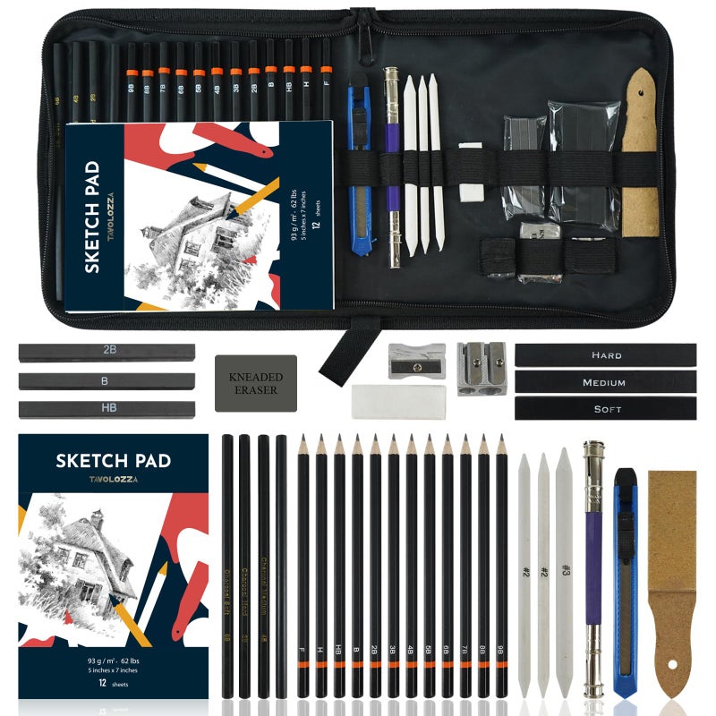 Tavolozza Fine Arts Tavolozza Drawing Art Pencils Set, 34 Pack Professional Drawing and Sketch Pencil Set in Soft-Sided Art Portfolio Storage Bags for Kids, Teens and Adults. - Image 3